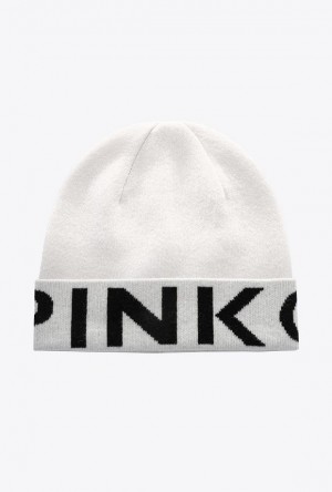 Pinko Beanie With Large Logo Bílé Černé | SN-PKO34370