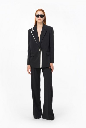 Pinko Blazer With Contrasting Detail Černé | SN-PKO33945