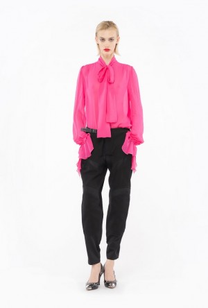 Pinko Blouse With Bow And Ruching Růžové | SN-PKO33190