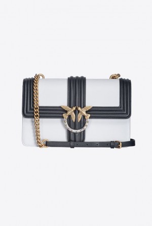 Pinko Classic Love Bag One With Piping Šedé Zlaté | SN-PKO32552