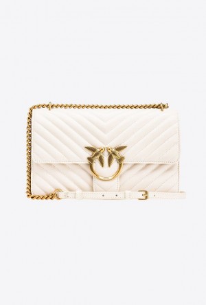 Pinko Classic Love Bag One Chevron Bílé Bílé Zlaté | SN-PKO32502