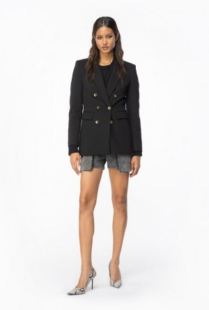 Pinko Double-breasted Full Milano Blazer Černé | SN-PKO33929