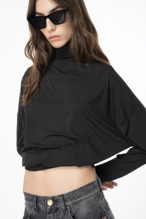 Pinko Draped Turtleneck Svetrové Černé | SN-PKO33389