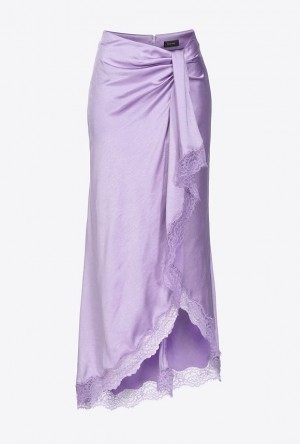 Pinko Elegantní Satin And Krajkové Skirt Fialové | SN-PKO34049