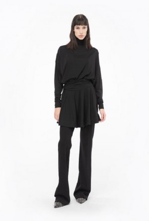 Pinko Flowing Jersey Turtleneck Mini Šaty Černé | SN-PKO33044