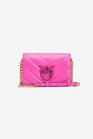 Pinko Galleria Mini Love Bag Click Big Chevron Opposite Růžové | SN-PKO32358