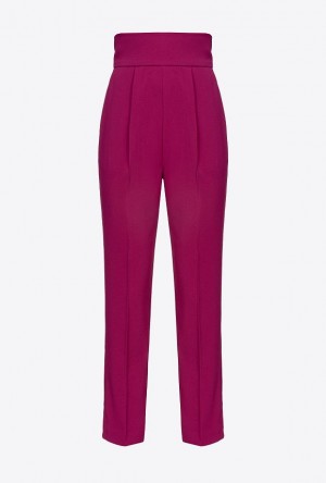 Pinko High-waisted Stretch CrêPe Trousers Fialové | SN-PKO33914