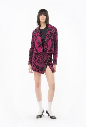 Pinko Jacquard Mini Skirt With Snake Motif Fuchsie Černé | SN-PKO34062