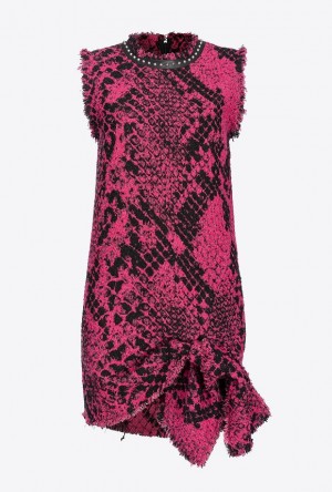 Pinko Jacquard Snake Mini Šaty Fuchsie Černé | SN-PKO32992