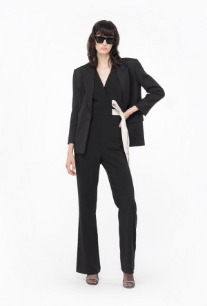 Pinko Jumpsuit With Contrasting Bow Černé | SN-PKO33051