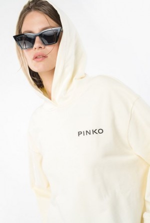 Pinko Lady Hoodie Bílé | SN-PKO33476