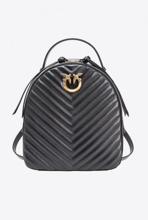 Pinko Love Backpack Černé Zlaté | SN-PKO32631