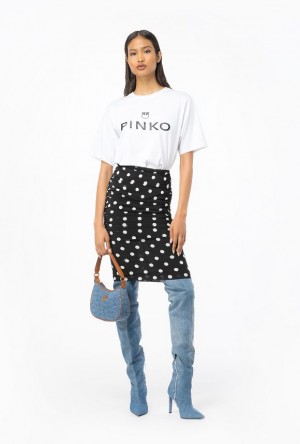 Pinko Maxi-logo T-shirt Bílé | SN-PKO33323