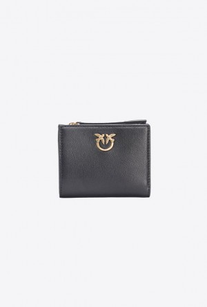 Pinko Mini Læder Wallet Černé Zlaté | SN-PKO34264