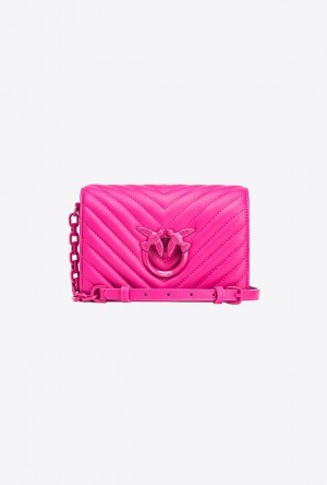 Pinko Mini Love Bag Click Chevron Colour Block Růžové | SN-PKO32504