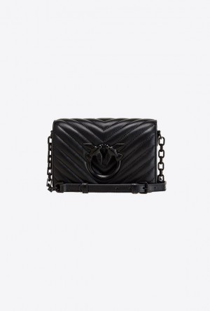 Pinko Mini Love Bag Click Chevron Colour Block Černé | SN-PKO32505