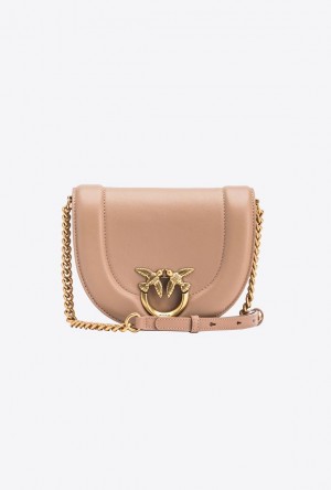 Pinko Mini Love Bag Click Round In Læder Zlaté | SN-PKO32445