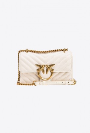 Pinko Mini Love Bag One Simply Bílé Bílé Zlaté | SN-PKO32602