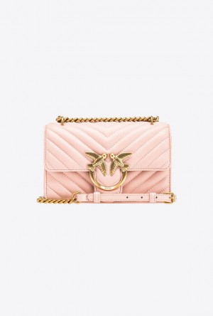 Pinko Mini Love Bag One Simply Růžové Růžové Zlaté | SN-PKO32512