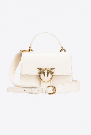 Pinko Mini Love Bag One Top Handle Light Simply Bílé Bílé Zlaté | SN-PKO32682