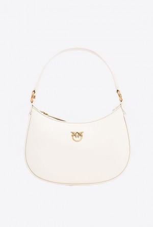 Pinko Mini Love Bag Half Moon Simply Bílé Bílé Zlaté | SN-PKO32649