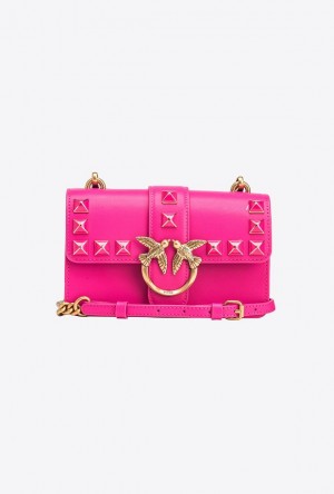 Pinko Mini Love Bag One Painted Studs Růžové Zlaté | SN-PKO32539