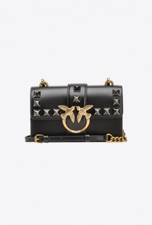 Pinko Mini Love Bag One Painted Studs Černé Zlaté | SN-PKO32659