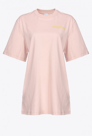 Pinko Oversized Lady T-shirt Světle Růžové | SN-PKO33254