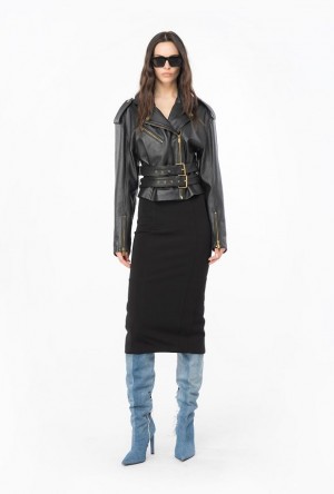 Pinko Pencil Skirt With Slit Černé | SN-PKO33883