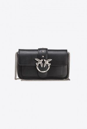 Pinko Pocket Love Bag One Simply Černé Stříbrné | SN-PKO32458