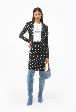 Pinko Polka-dot Calf-length Skirt Černé Bílé | SN-PKO33970