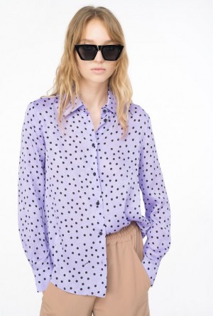 Pinko Polka-dot Shirt Fialové | SN-PKO33158