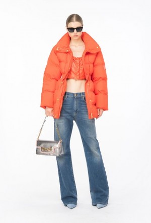 Pinko Polstrovaný High-neck Jacket Oranžové | SN-PKO33617