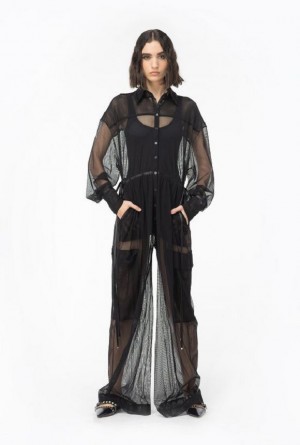 Pinko Reimagine Tulle Cargo Jumpsuit By Patrick Mcdowell Černé | SN-PKO32974