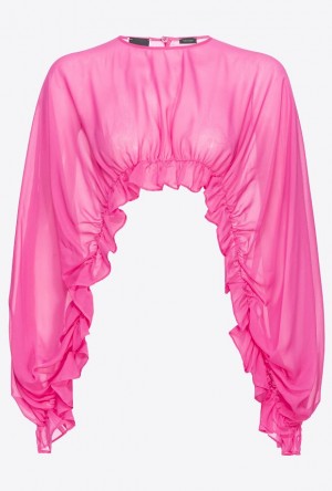 Pinko Ruffled Shrug Fuchsie Fialové | SN-PKO34387