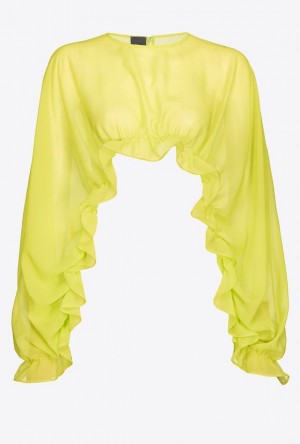 Pinko Ruffled Shrug Světle Zelene Žluté | SN-PKO34400