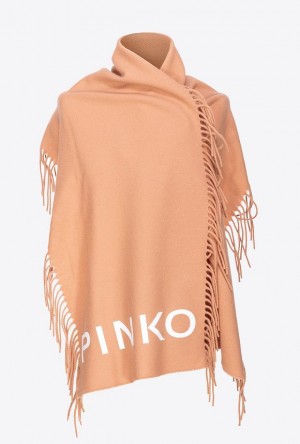 Pinko Scarf With Fringing Béžový | SN-PKO34395