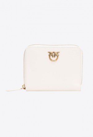 Pinko Square Læder Zip-around Purse Bílé Bílé Zlaté | SN-PKO34338