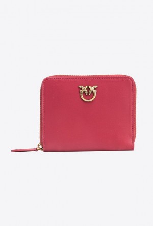 Pinko Square Læder Zip-around Purse Zlaté | SN-PKO34337