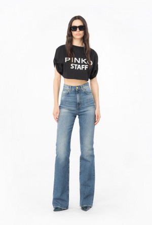 Pinko Staff Crop Top Černé Bílé | SN-PKO33287