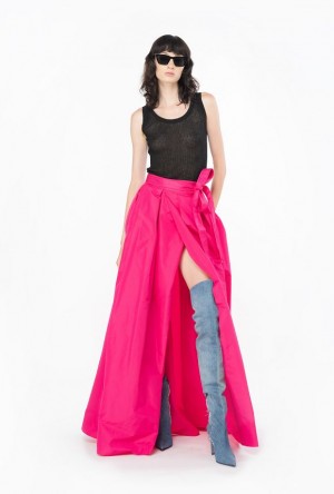 Pinko Taffeta Maxi-skirt Růžové | SN-PKO34093