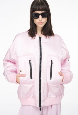 Pinko Technical Satin Bomber Jacket Růžové Fialové | SN-PKO33571