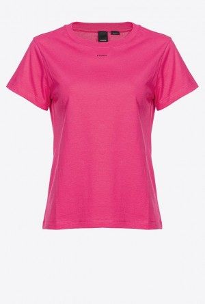 Pinko T-shirt With Micro Logo Růžové | SN-PKO33264