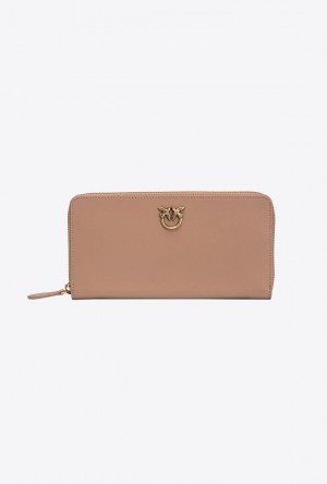 Pinko Zip-around Læder Purse Zlaté | SN-PKO34326