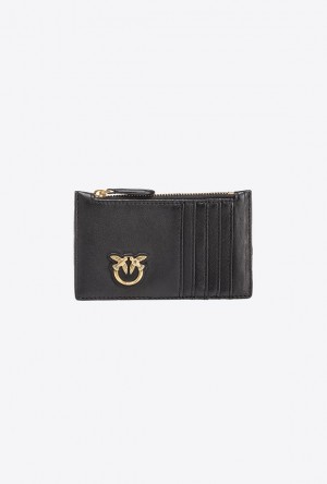 Pinko Zipped Chevron-patterned Card Holder Černé Zlaté | SN-PKO34273