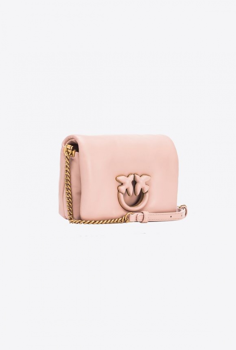 Pinko Baby Love Bag Click Puff In Nappa Læder Růžové | SN-PKO32689