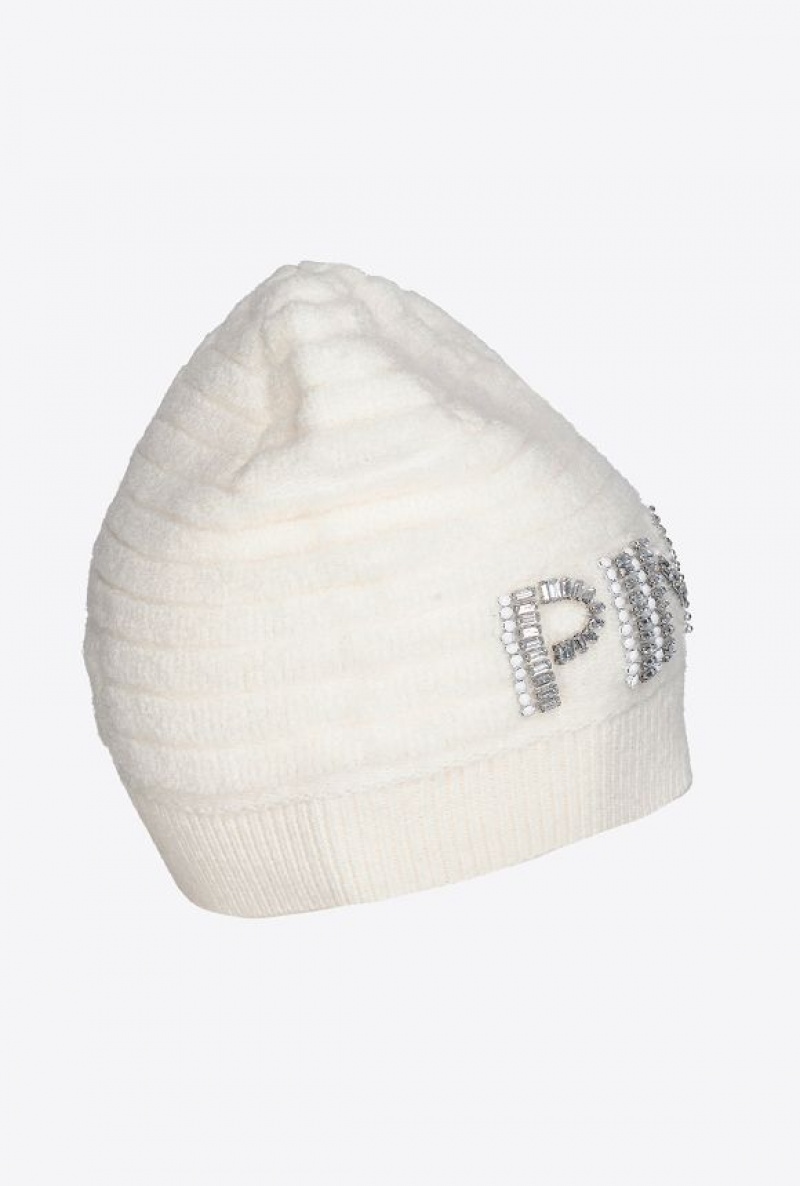 Pinko Beanie With Shiny Logo Světle Žluté Krém Bílé | SN-PKO34371