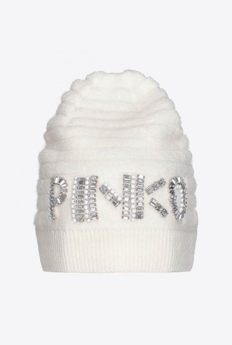 Pinko Beanie With Shiny Logo Světle Žluté Krém Bílé | SN-PKO34371