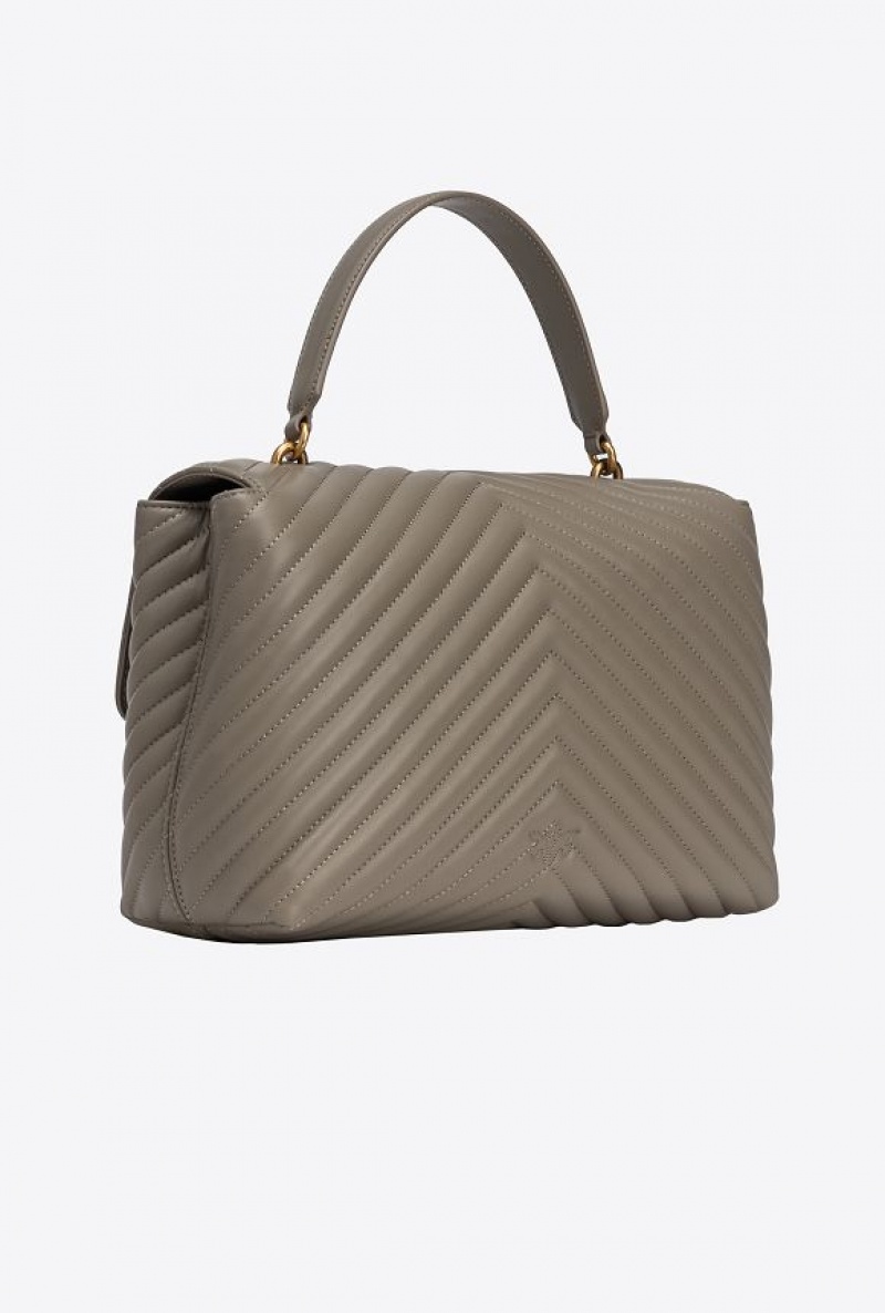 Pinko Big Lady Love Bag Puff Chevron Zlaté | SN-PKO32627