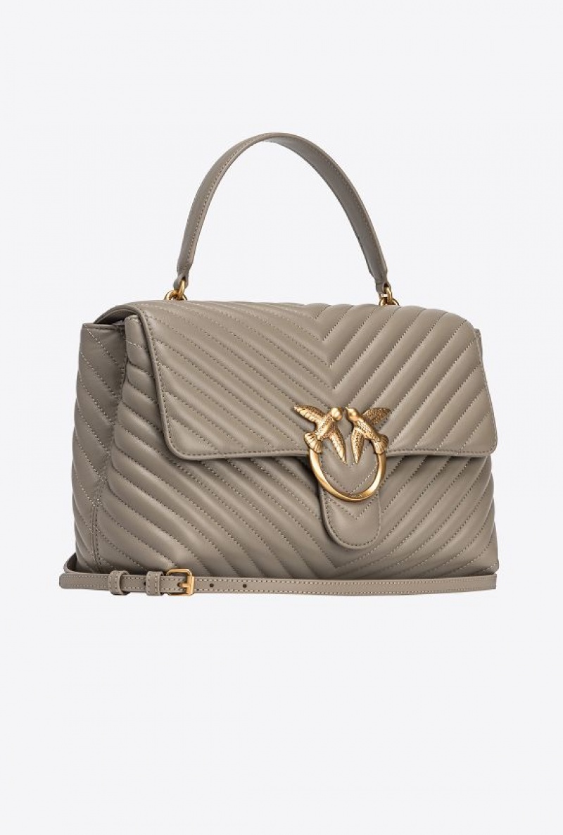 Pinko Big Lady Love Bag Puff Chevron Zlaté | SN-PKO32627